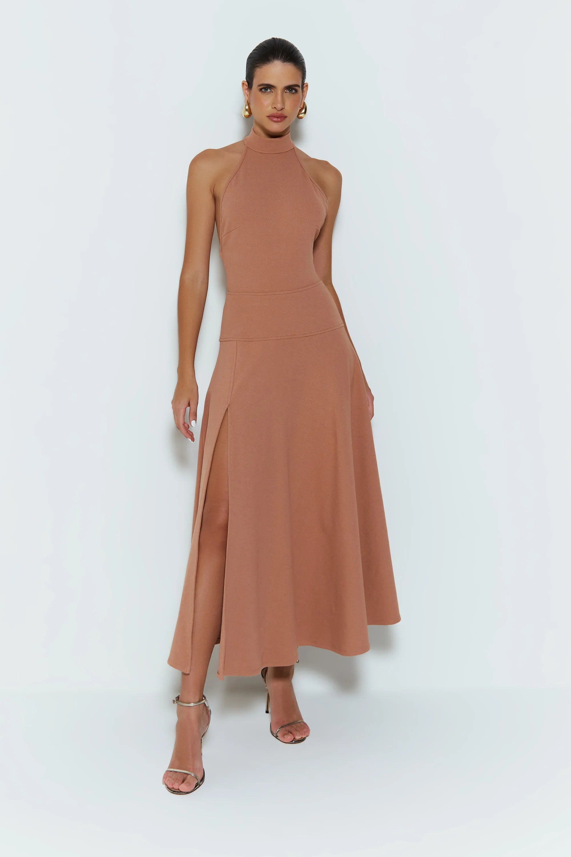 Mocha Mousse Midi Dress – Bela Boutique